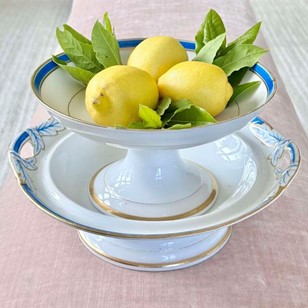 Pair Old Paris Porcelain cobalt blu...