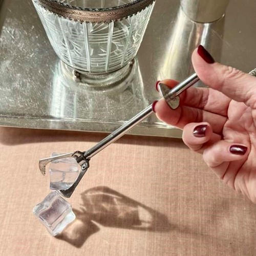 Useful Pair Of Mechanical Ice Grabber Tongs C1960