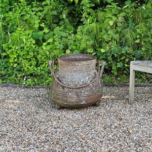 Antique Iron Handled Planter