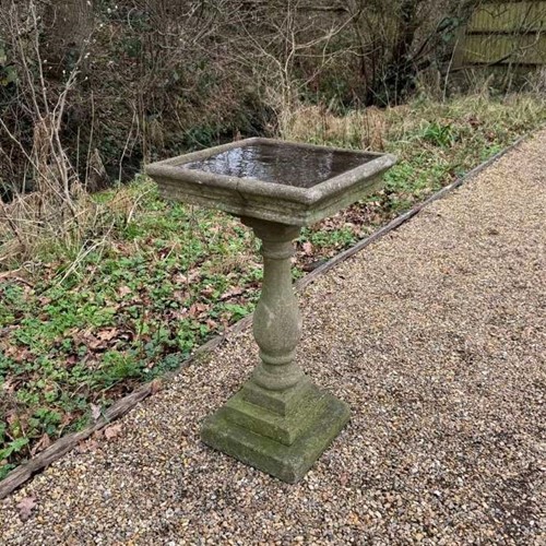 Mid-Century Balustrade Bird Bath