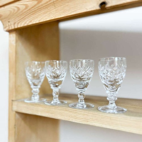 Royal Doulton Georgian Crystal Sherry Glasses Set of 4