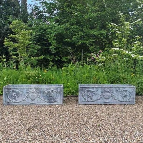 Large Decorative Lead Troughs