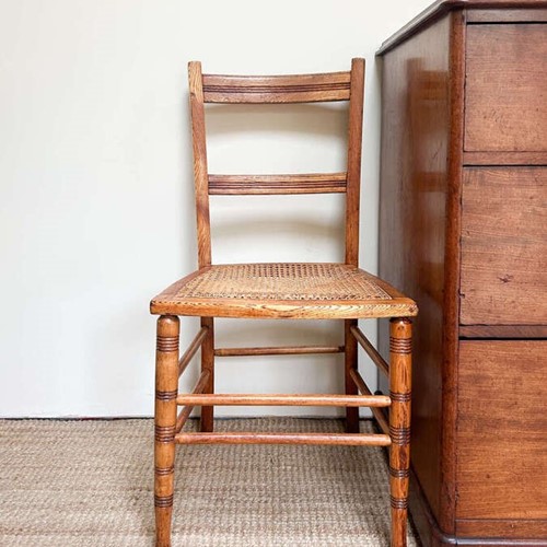 Vintage Ladder Back Cane Seat Dining Chair