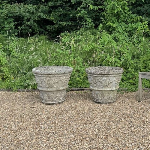 Pair of Large Patinated Planters
