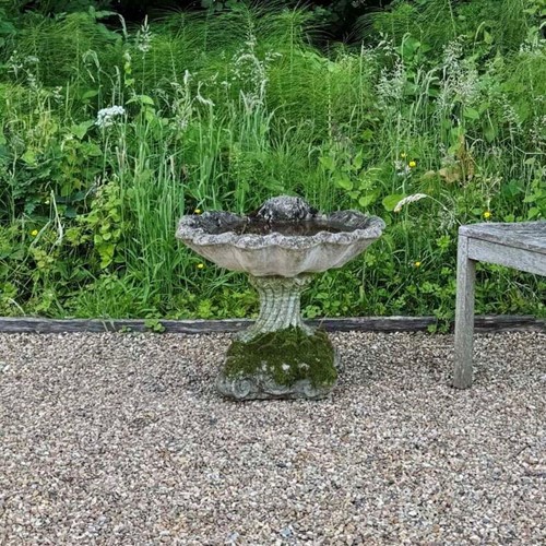 Mossy Shell Bird Bath