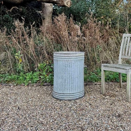 Large Vintage Galvanised Bin