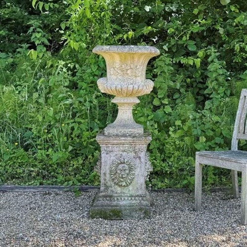 Medici Urn on Lion Pedestal