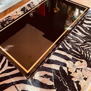 Black Lacquered Coffee Table With W...