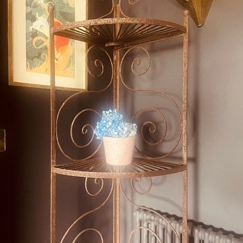 Huge, Early 20Th Century Corner Plant Stand/Shelving