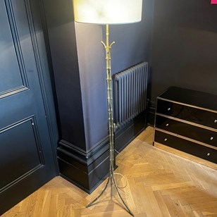 Brass, Faux Bamboo Floor Lamp By Ma...