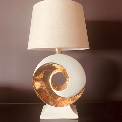 Large 1980S Ceramic Table Lamp