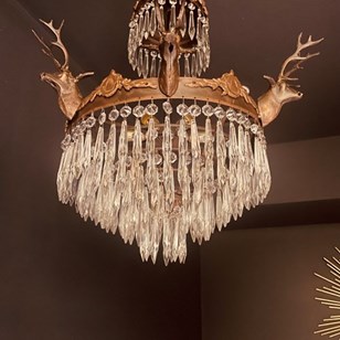 Antique French Stag Chandelier