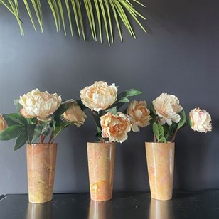 Three Pink Marble Spanish Vases