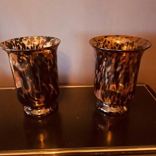 Two Large Hand Blown Italian Vases