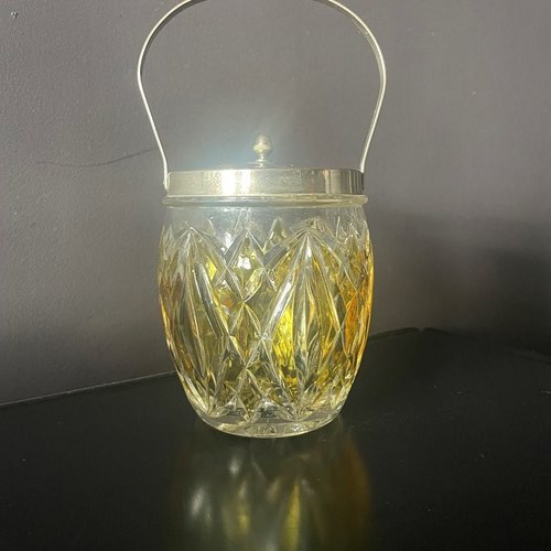 Vintage Silver Plate Crystal Ice Bucket
