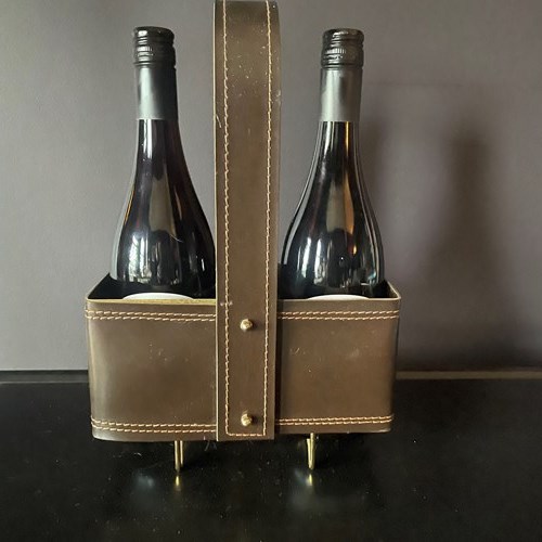 Leather & Brass Belgian Bottle Carrier