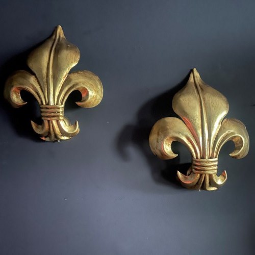 Pair Of Italian Fleur De Lys Wall Lights
