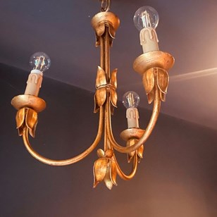 French Gilt 3 Arm Pendant