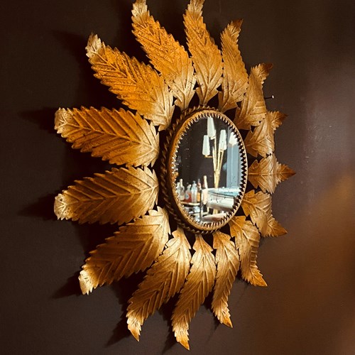 Spanish Gilt Leaf Mirror