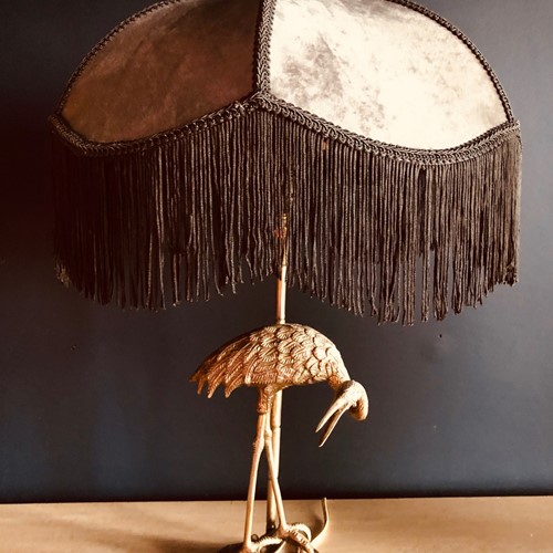 Silver Plate Heron Lamp, by Valenti