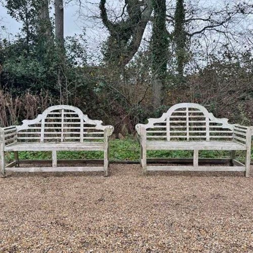 Pair of Silvered Lutyen Benches