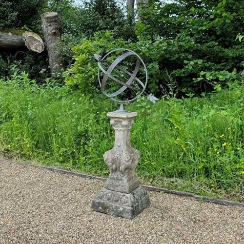 Copper and Brass Armillary on Patinated Base