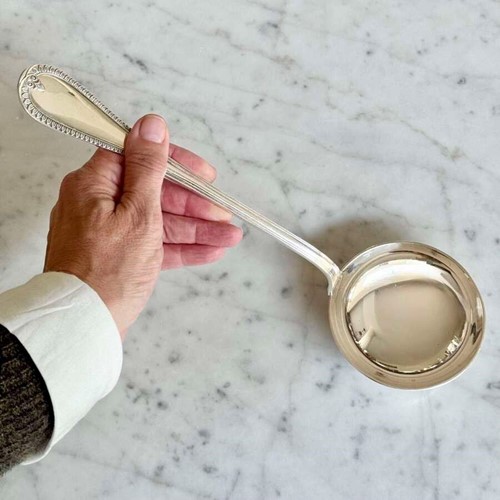 Vintage French Silver-Plated Soup Ladle by Orfèvrerie Saint-Médard C1950