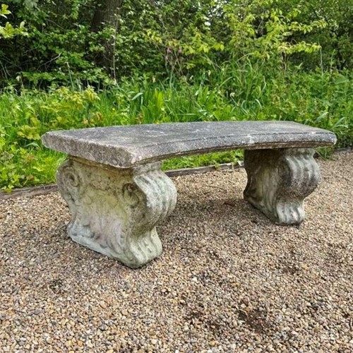 Small Curved Stone Bench