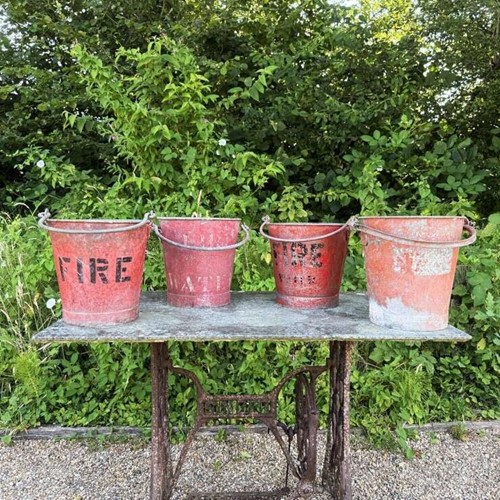 Set of 4 Mid-Century Fire Buckets