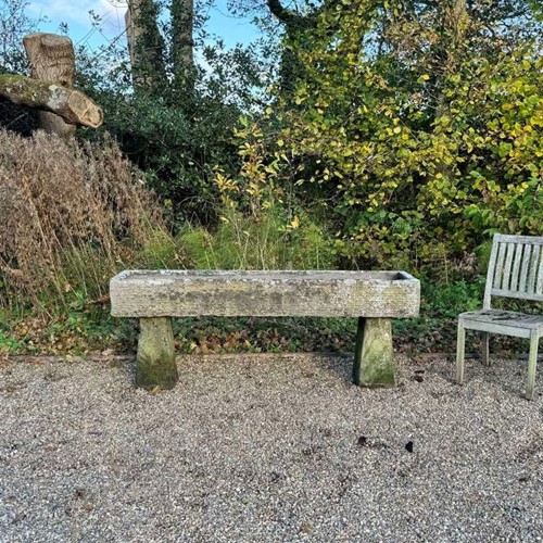 Antique Patinated Stone Trough with Legs