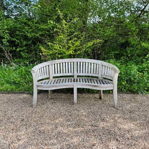 Silvered Curved Bench