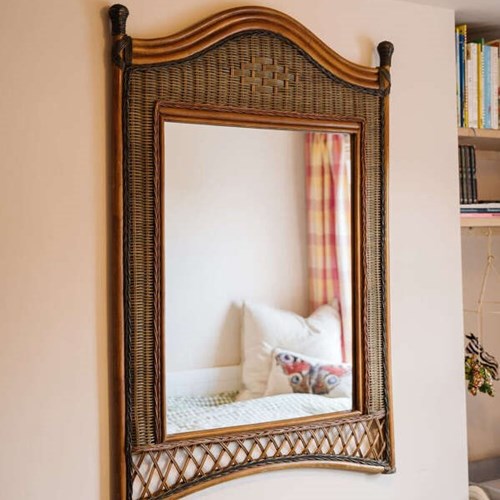 XL Bamboo & Rattan Wall Mirror