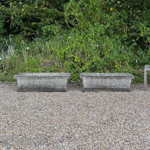 Pair of Patinated Cotswold Troughs