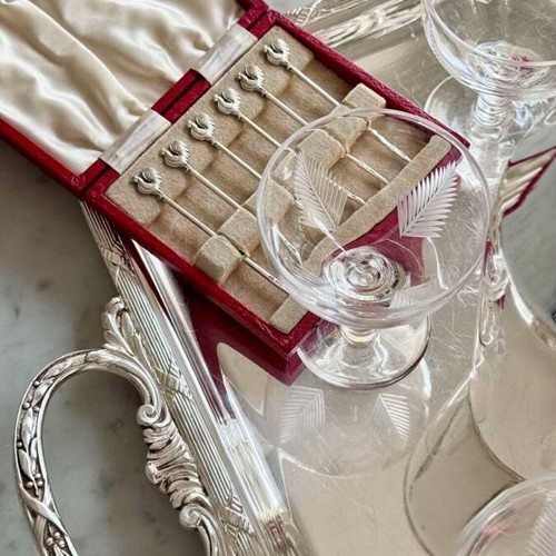 9 Art Deco mini cocktail glasses by Stuart Crystal Circa 1930s