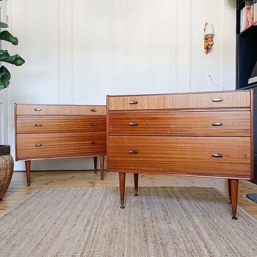 PAIR Midcentury Teak Chest of Drawers by C. W. S. Ltd c.1960