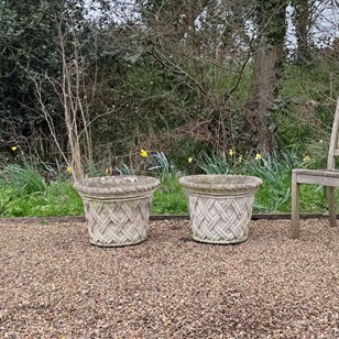 Pair of Lattice Planters
