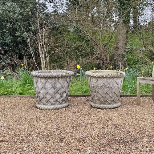 A Pair of Large Basket Planters