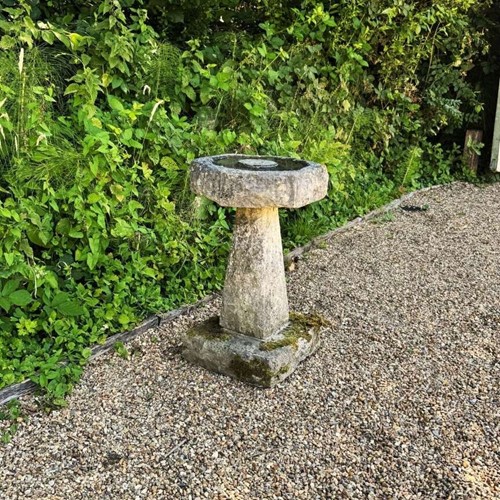 Antique Limestone Bird Bath