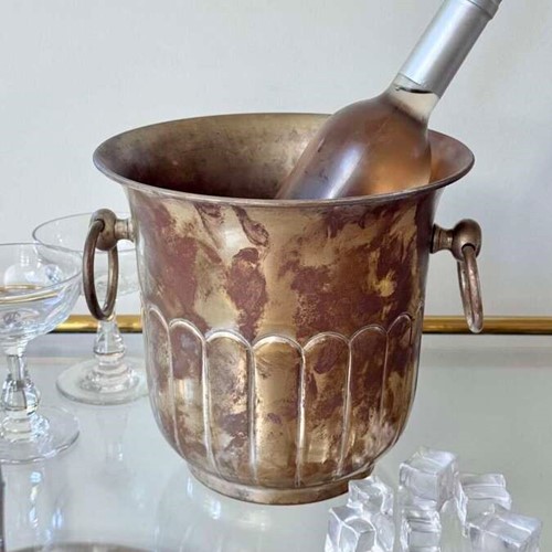 Art Nouveau patinated champagne wine cooler ice bucket C1910