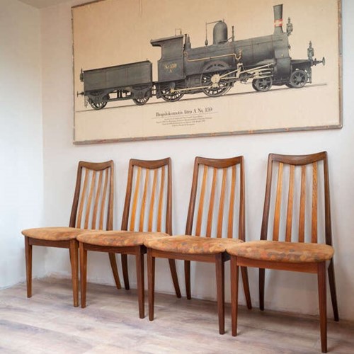 Set of 4 G Plan Teak High Back Dining Chairs