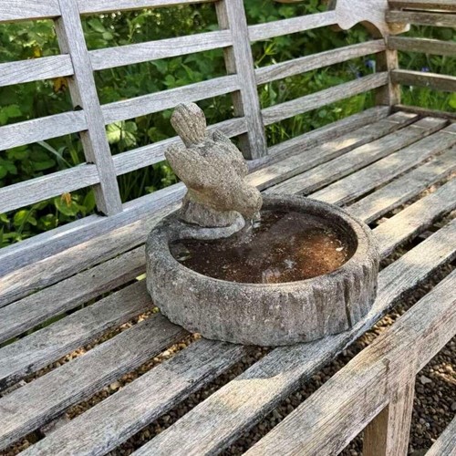 Small Bird Bath with Bird