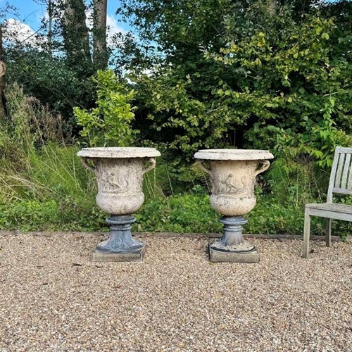 Pair of Large Antique Terracotta Urns