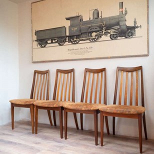 Set of 4 G Plan Teak High Back Dini...