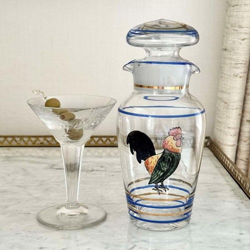 Art Deco cockerel cocktail decanter/shaker C1930