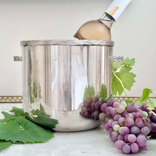 1970s Modernist Italian silver plated champagne wine bucket or cooler