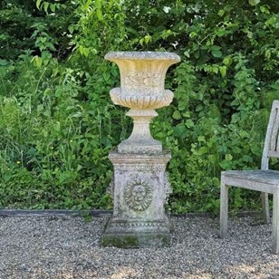 Medici Urn on Lion Pedestal