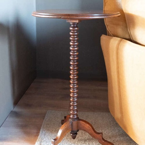 Antique Bobbin Tripod Side Table