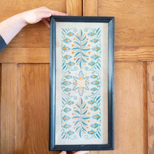 Vintage Hand Embroidered Framed Artwork