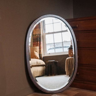 Antique Oval Bevelled Glass Mirror