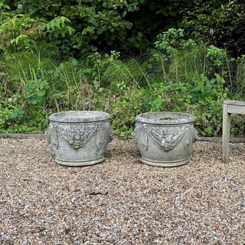 Pair of Patinated Planters